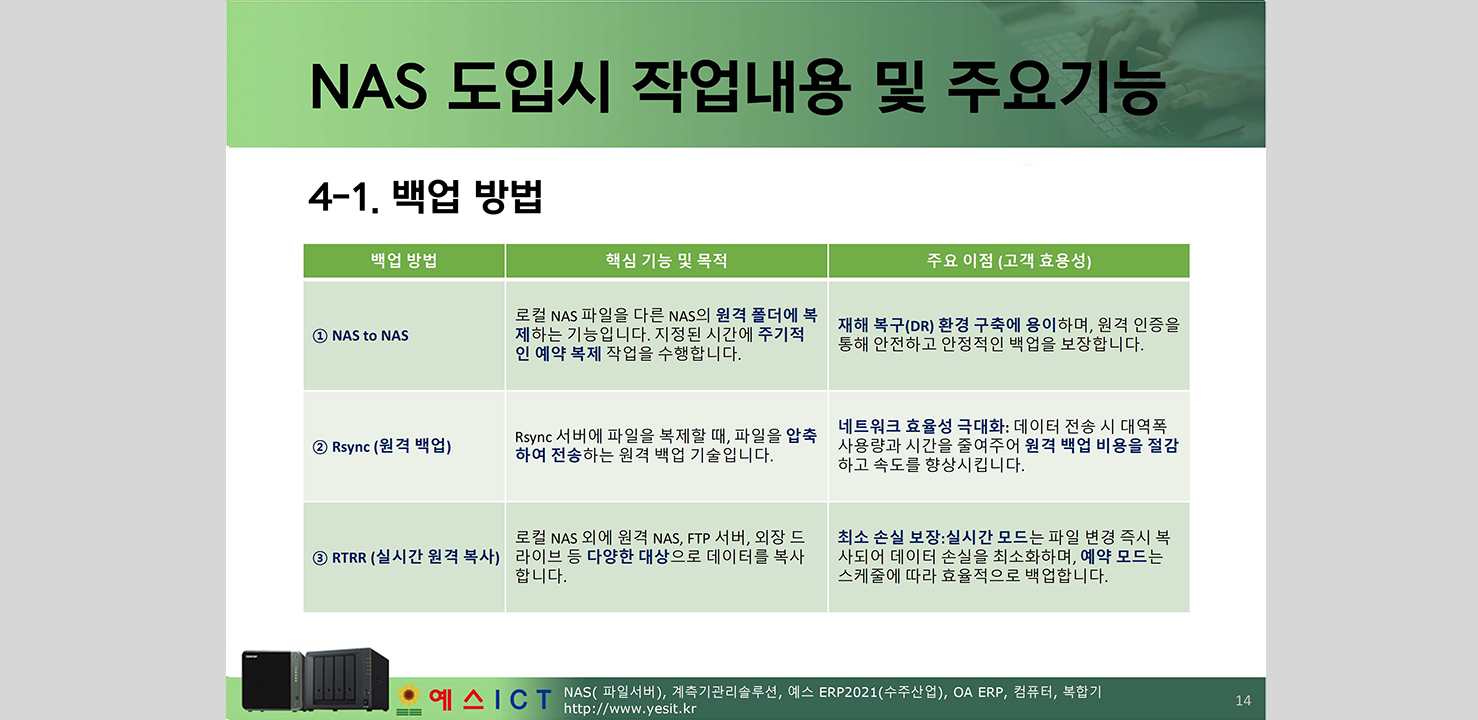 부산나스, 부산파일서버, NAS 설치 및 관리는 예스ICT!